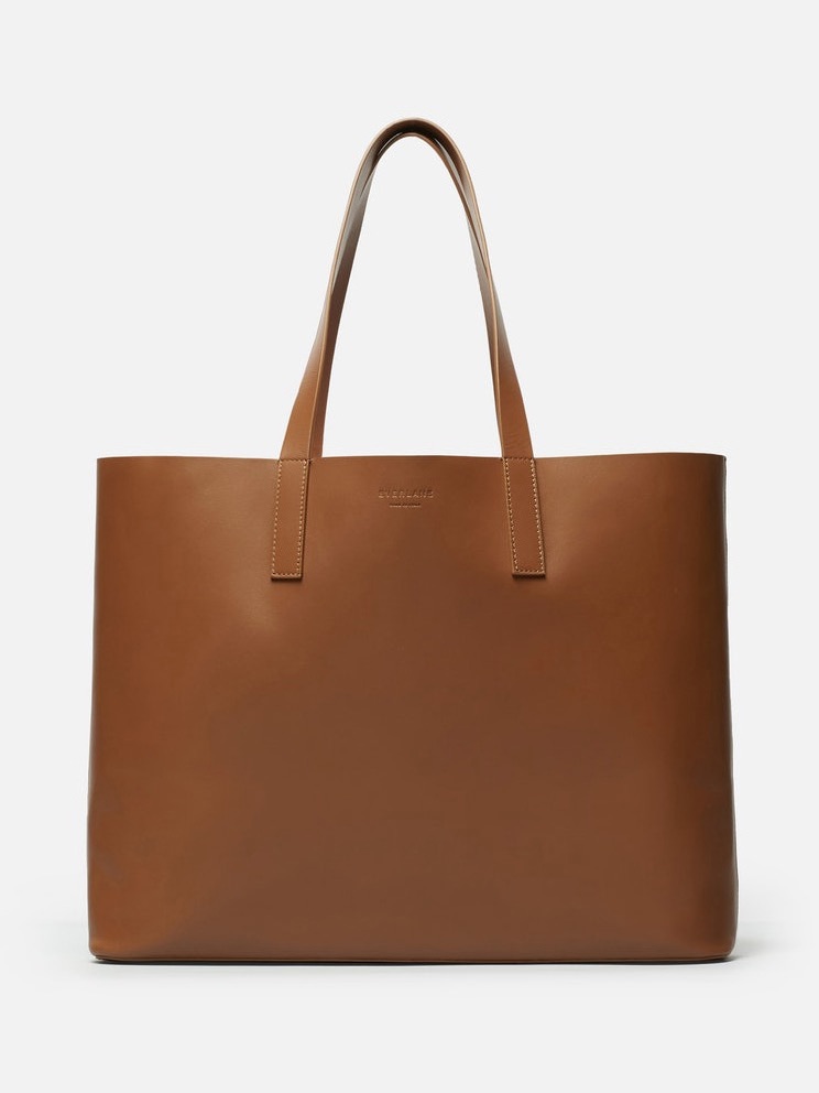 Everlane Day Market Leather Tote Bag In Cognac Brown
